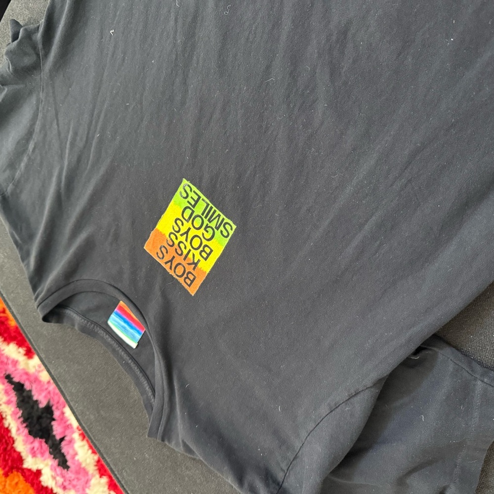 UNIF Black and Orange Short Sleeve Tee with Graphic Design - Picture 2 of 2